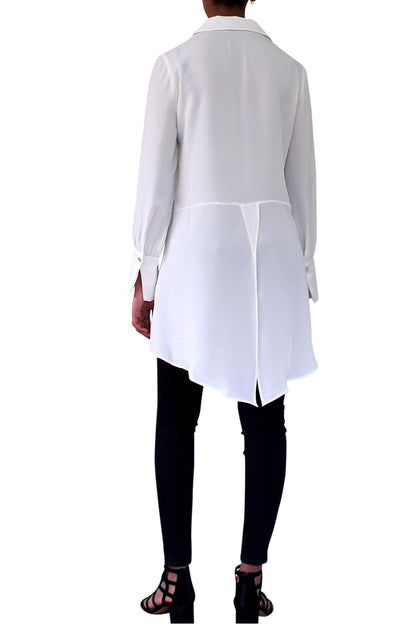white shirts,  button down, long sleeves, point collar,  Tunic