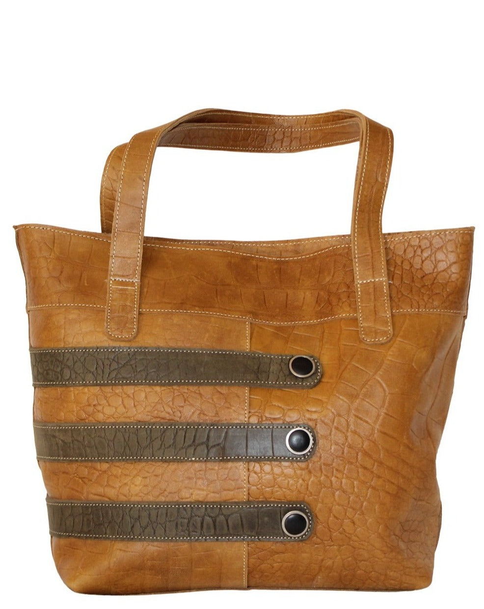 TWO-TONE LEATHER HOBO