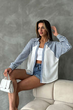 Blue Striped Linen Shirt - Marvy Fashion Boutique