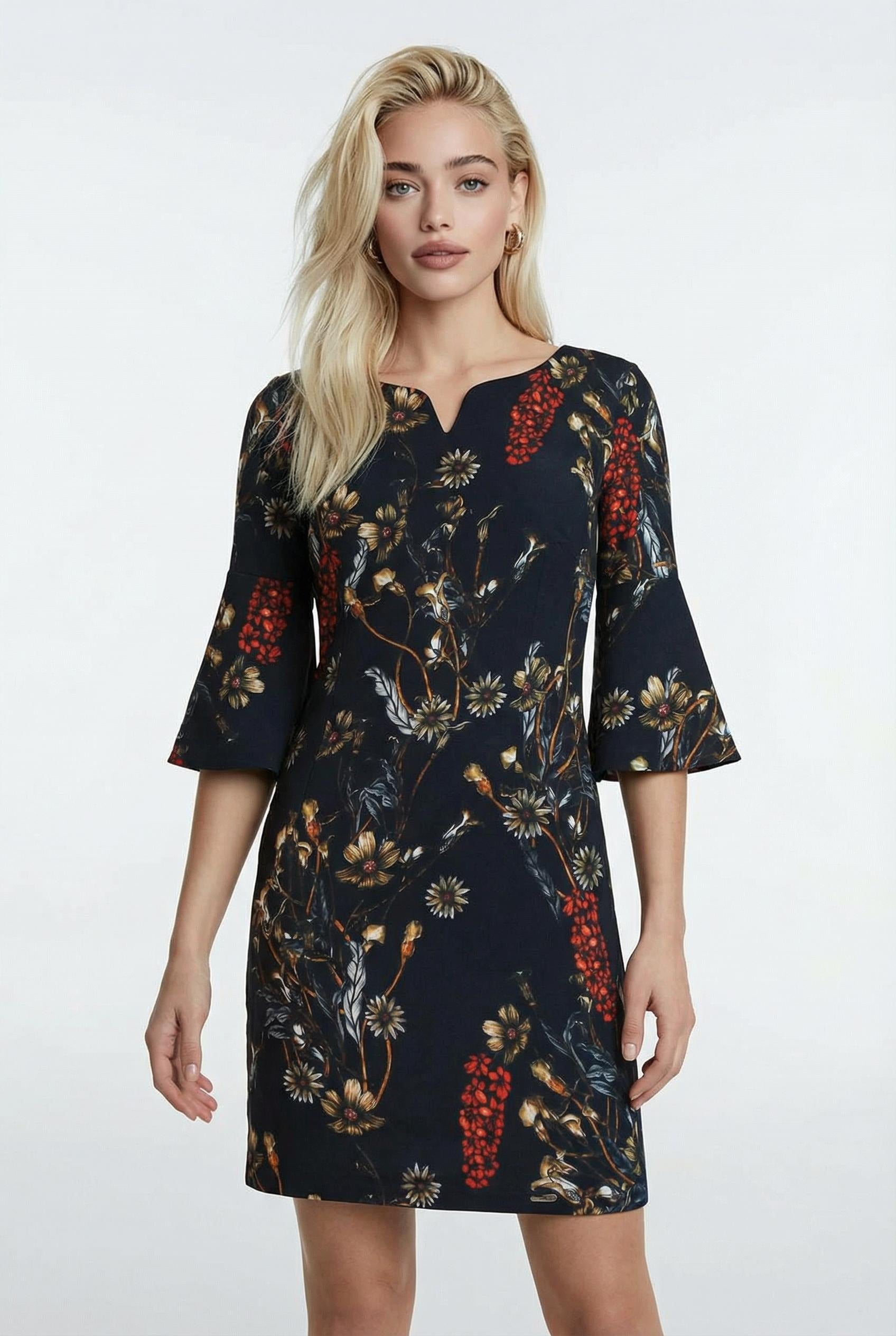 Flower print mini dress