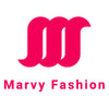 Marvy Fashion logo with a pink 'm' and text on a white background
