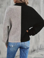 Mock Neck Color Block Sweater - Marvy Fashion Boutique