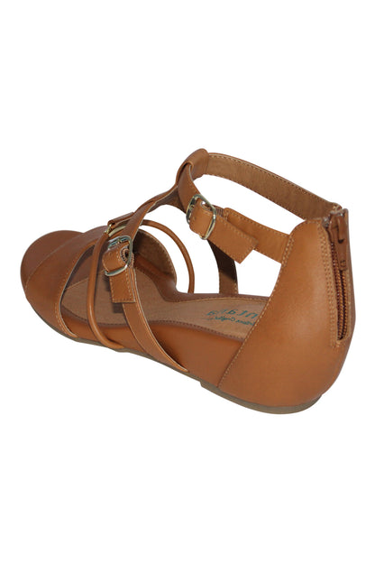 Montana T-Strap Leather Wedges