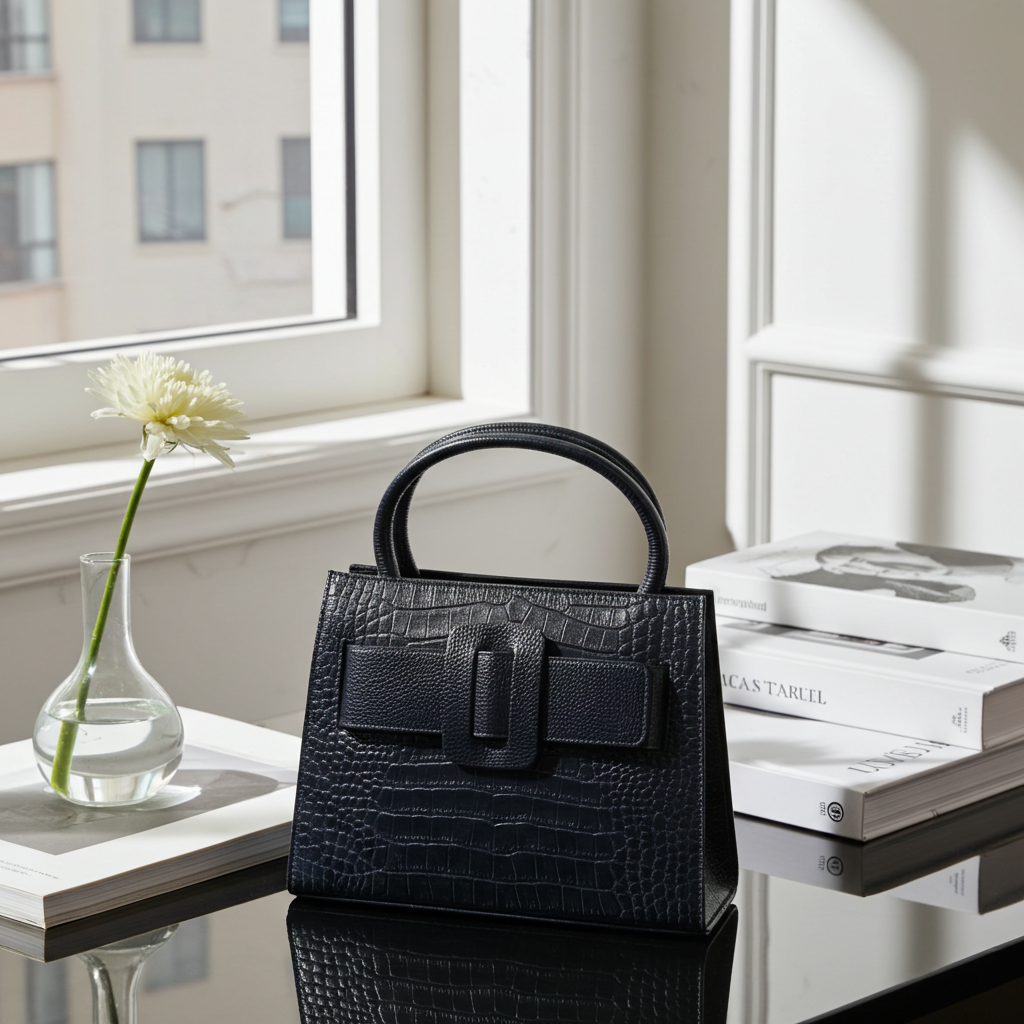 Crocodile-embossed bag