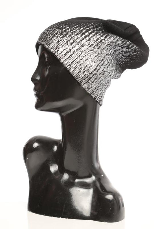  beanie, silver glitter embellished