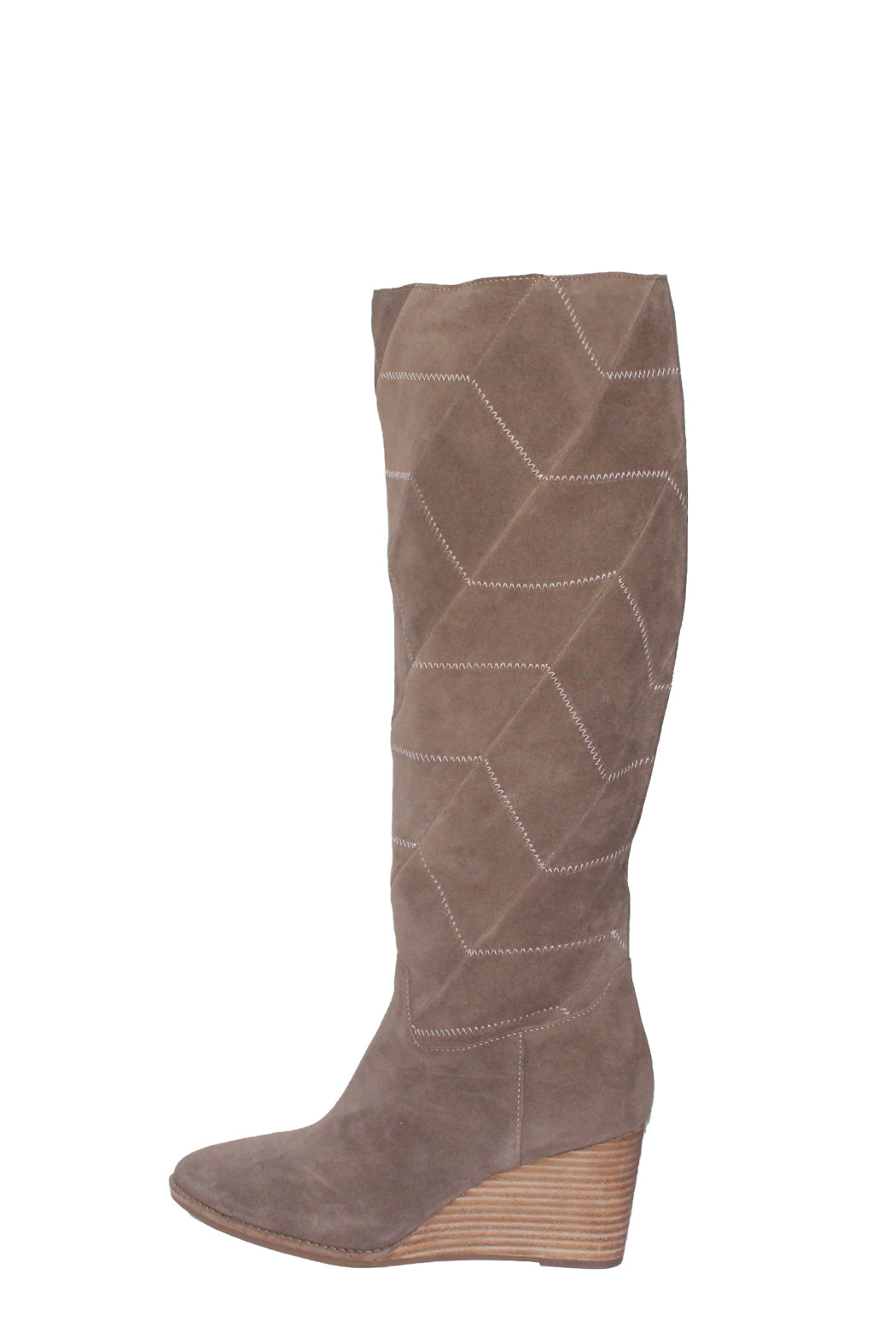 LUCKY PREEKA TALL WATER PROOF SUEDE CHEVRON STITCH BOOTS - Marvy Fashion Boutique