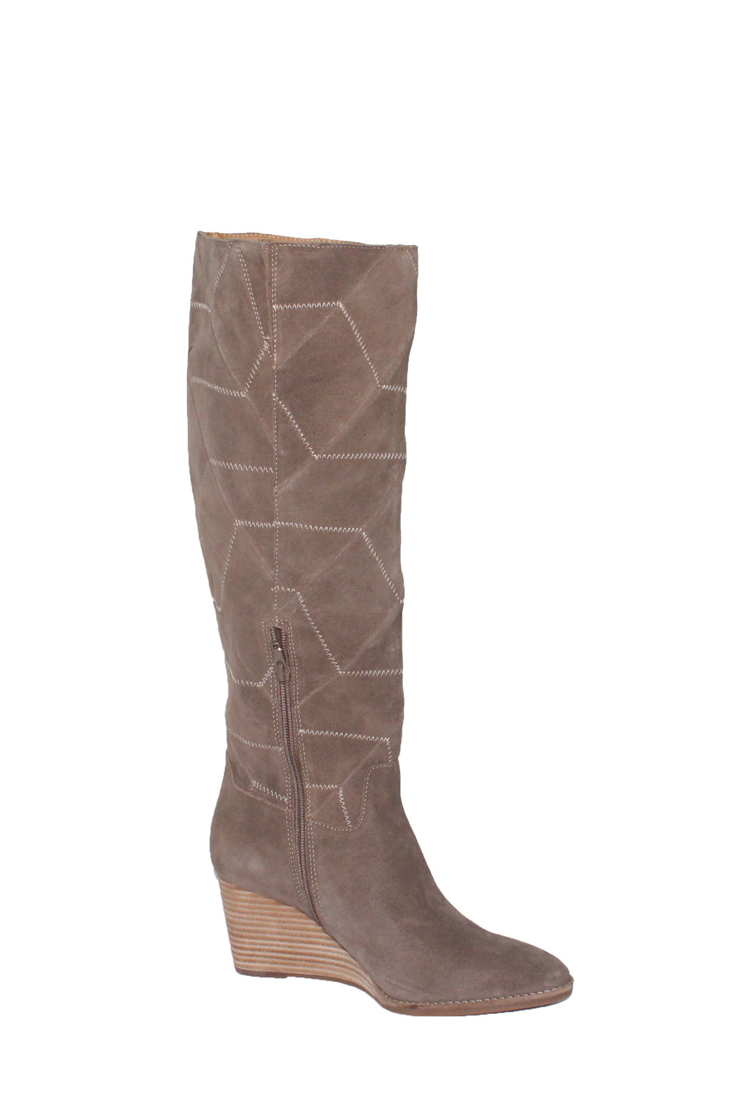 suede Chevron Stitch wedge Boots