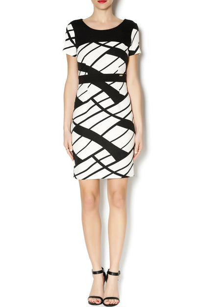 Geo print dress, mini dress, short sleeve dress, color block dress